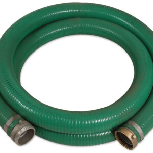 20-foot x 4-inch green PVC hard suction hose with fittings 15-0356